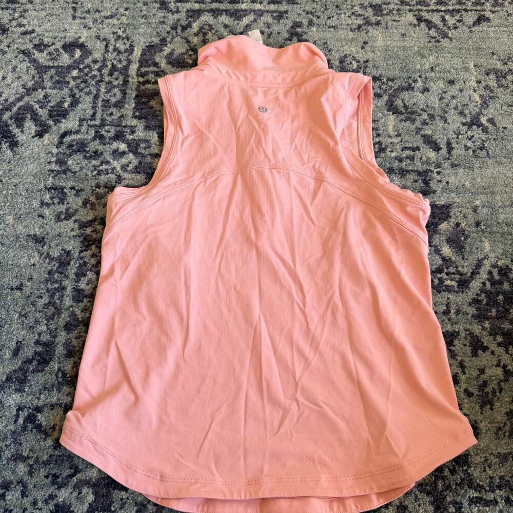 Lululemon NWOT Sunny Coral Quick-Dry Sleeveless Golf Polo Sleeveless Top Summer - Picture 6 of 7